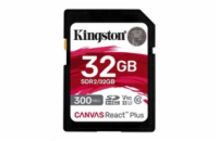 Kingston SDHC karta 32GB Canvas React Plus SDHC UHS-II 300R/260W U3 V90 for Full HD/4K/8K