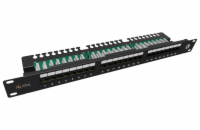 Solarix Patch panel 24x RJ-45 Cat5e UTP s vyvazovací lištou 1U SX24L-5E-UTP-BK-N