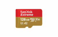 SanDisk micro SDXC karta 128GB Extreme (190 MB/s Class 10, UHS-I U3 V30) + adaptér