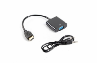 LANBERG AD-0017-BK adapter HDMI-A(M)->VGA(F) with audio cable