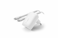 Belkin 30W USB-C Power Delivery PPS nástěnná nabíječka + 1m USB-C na USB-C kabel, bílá