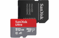 SanDisk microSDXC UHS-I U1 512 GB SDSQUAC-512G-GN6MA SanDisk MicroSDXC karta 512GB Ultra (150 MB/s, A1 Class 10 UHS-I) + adaptér