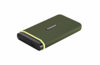 Transcend ESD380C 2TB USB 3.2 Gen 2x2 (USB-C) Externí Anti-Shock SSD disk (3D TLC), 2000MB/R, 2000MB/W, armádní zelená