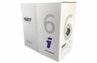 Instalační kabel iGET CAT6 UTP PVC Eca 305m/box, kabel drát, s třídou reakce na oheň Eca
