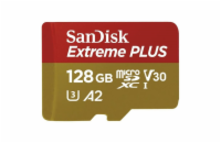 SanDisk micro SDXC karta 128GB Extreme PLUS (200 MB/s Class 10, UHS-I U3 V30) + adaptér