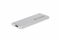 Transcend ESD260C 250GB USB 3.1 Gen2 (USB-C) Externí SSD disk (3D TLC), 520MB/R, 460MB/W, kompaktní rozměry, stříbrný