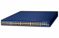 Planet SGS-6310-48P6XR L3 switch, 48x1Gb, 6x10Gb SFP+, 48x PoE 802.3at 740W, HW/IP stack, 2x power-in, VSF/Cluster