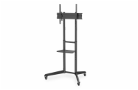 DIGITUS pojízdný televizní vozík s policí pro monitor  37-70" s náklonem , černý , max 50 kg  VESA: 100x100, 200x100, 200x200, 300