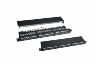 XtendLan Patch panel 19", 24 portů, stíněný, Cat5e, vyvazovák, dual, 2xAu
