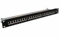 XtendLan Patch panel 19", 24 portů CAT6A stíněný - černý