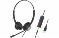 Tellur Wired Headset Voice 420, binaural, USB/3,5mm jack,  černá