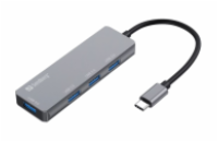 Sandberg USB-C HUB, 1x USB 3.0 a 3x USB 2.0, stříbrný
