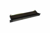 XtendLan Patch panel 19", 24 portů RJ-45, Cat6, stíněný, kovový kryt
