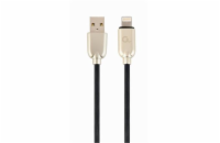 Gembird kábel nabíjací Lightning 8-pin (M) na USB 2.0 (M), prémiový, gumovo - opletený, 2 m, čierny