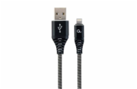 Gembird kábel nabíjací Lightning 8-pin (M) na USB 2.0 (M), prémiový, opletený, 1 m, čierny