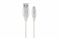 Gembird kábel nabíjací Lightning 8-pin (M) na USB 2.0 (M), prémiový, opletený, 2 m, biely