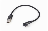 Gembird nabíjecí kabel Lightning 8-pin (M) 90° na USB 2.0 (M), 0.2 m, černý