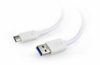 Gembird kábel USB 3.0 (AM) na USB 3.1 (CM), 0.1 m, biely