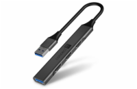 CONNECT IT USB-A hub, (1xUSB-A 3.0, 3xUSB-A 2.0), externí, antracitová