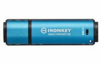 Kingston IronKey Vault Privacy 50/64GB/USB 3.2/USB-A/Modrá