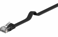 PremiumCord Plochý patch kabel UTP RJ45-RJ45 CAT6 15m černá