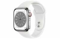 Apple Watch S8 Cell/41mm/Silver/Sport Band/White