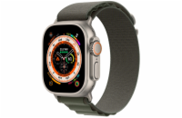 Apple Watch Ultra GPS + Cellular, 49mm Titanium Case with Green Alpine Loop - Small (mnhj3cs/a)