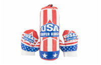 Teddies Boxovací pytel 10x33cm + rukavice v síťce Dětský boxovací pytel TEDDIES 10x33cm s rukavicemi