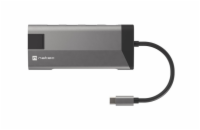 Natec multiport adaptér FOWLER PLUS HUB 8v1, USB 3.0 3X, HDMI 4K, USB-C PD, RJ45, SD, MICRO
