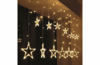 Solight LED venkovní vánoční závěs, hvězdy, šíře 3m, 123LED, IP44, 3xAA, teplá bílá - 1V227-4