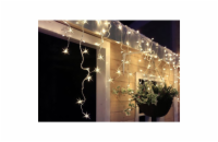 Solight LED vánoční závěs, rampouchy, 120 LED, 3m x 0,7m, přívod 6m, venkovní, teplé bílé světlo, paměť, časovač - 1V40-WW