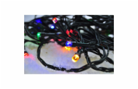 Solight LED venkovní vánoční řetěz, 100 LED, 10m, přívod 3m, 8 funkcí, časovač, IP44, vícebarevný - 1V101-M