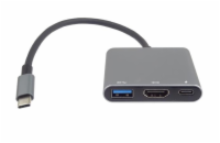 PremiumCord Adaptér USB-C na HDMI + USB3.0 + PD, rozlišení 4K a FULL HD 1080p