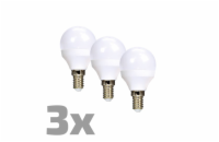 ECOLUX LED žárovka Ecolux 3-pack , miniglobe, 6W, E14, 3000K, 450lm, 3ks
