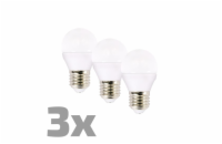 ECOLUX LED žárovka Ecolux 3-pack , miniglobe, 6W, E27, 3000K, 450lm, 3ks