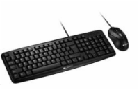 CANYON drátový SET-1 CS klávesnice + optická myš 1000 DPI, USB, CS, voděodolná, černá 