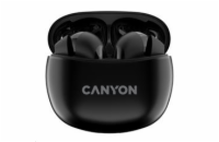 CANYON TWS-5 BT sluchátka s mikrofonem, BT V5.3 JL 6983D4, pouzdro 500mAh+40mAh až 38h, šeříková