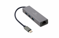 Gembird A-CMU3-LAN-01 Gembird USB-C GBit adapter + 3x USB 3.1