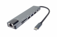 PremiumCord Adaptér USB-C na HDMI + USB3.0 + USB2.0 + PD + SD/TF + RJ45