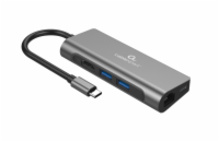 GEMBIRD A-CM-COMBO5-01 Multi Port Adapter USB Type C 5in1 LAN Gigabit Hub USB 3.0