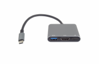 PremiumCord Adaptér USB-C na HDMI + USB3.0 + PD, rozlišení 4K a FULL HD 1080p