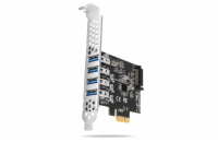 Axagon PCEU-43RS AXAGON PCEU-43RS, PCIe řadič, 4x USB 3.2 Gen 1 port, 5 Gbps, napájení z PCIe nebo SATA, SP & LP