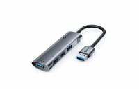 C-Tech UHB-U3-AL C-TECH UHB-U3-AL, USB Hub, 4x USB 3.2 Gen 1, hliníkové tělo