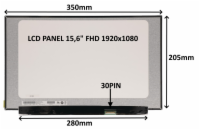 SIL LCD PANEL 15,6" FHD 1920x1080 30PIN MATNÝ IPS / BEZ ÚCHYTŮ 77021571 LCD PANEL 15,6" FHD 1920x1080 30PIN MATNÝ IPS / BEZ ÚCHYTŮ
