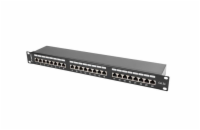 LANBERG PATCH PANEL 24 PORT 1U 19” CAT.5E SHIELDED BLACK  