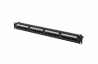 LANBERG PATCH PANEL 24 PORT 1U 19” CAT.6A UTP BLACK  