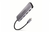 AXAGON HMC-HCR3A, USB 3.2 Gen 1 hub, porty 3x USB-A, HDMI 4k/30Hz, SD/microSD, kabel USB-C 20cm