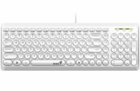 Genius SlimStar Q200 31310020413 GENIUS klávesnice Slimstar Q200 White/ Drátová/ USB/ bílá/ retro design/ CZ+SK layout