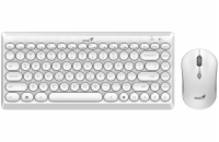 GENIUS LuxeMate Q8000 White/ Bezdrátový set 2,4GHz mini receiver/ USB/ bílá/ retro design/ CZ+SK layout