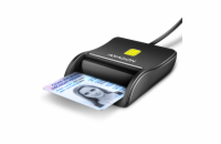 AXAGON CRE-SM3N, USB-A FlatReader čtečka kontaktních karet Smart card (eObčanka), kabel 1.3m
